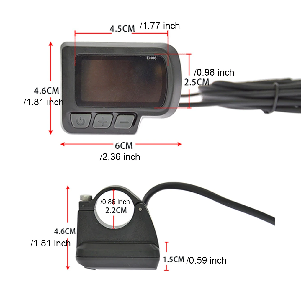 Medidor de bicicleta elétrica en06, display lcd, instrumento de bicicleta com energia usb, tela colorida, monitor de velocidade inteligente, acessórios de ciclismo