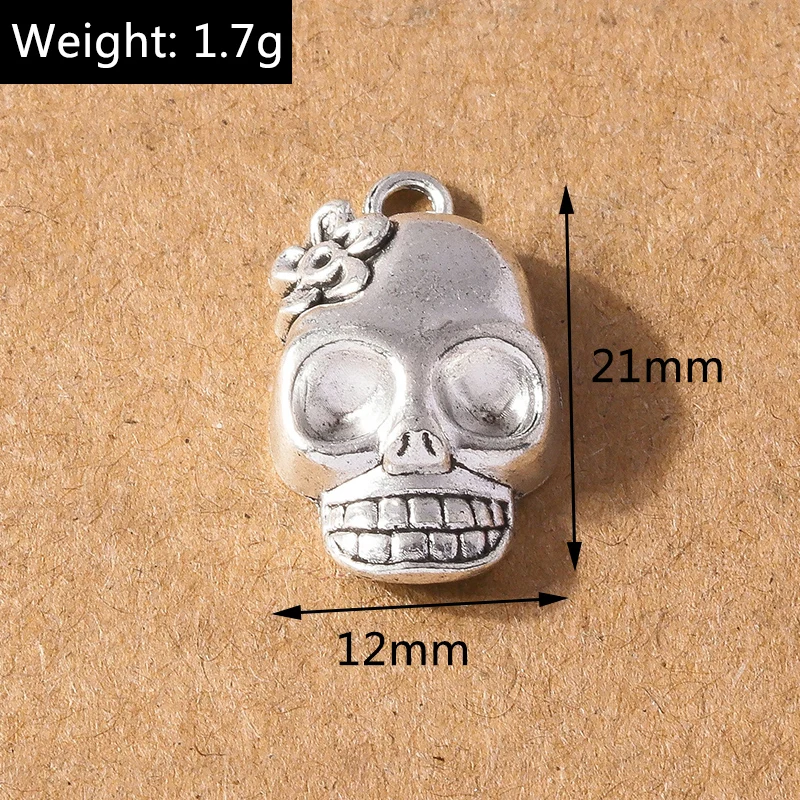 10 Stück Metall-Fledermaus-Anhänger, Halloween-Totenkopf-Kürbis-Anhänger für die Herstellung von Halsketten, Armbändern, handgefertigten DIY-Schmuckstücken – Detail 20
