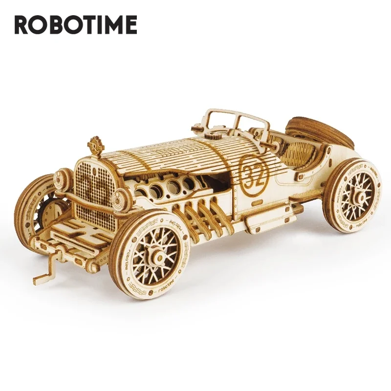 3D Wooden Car Puzzle para crianças, Assembly Racing Toys, Game