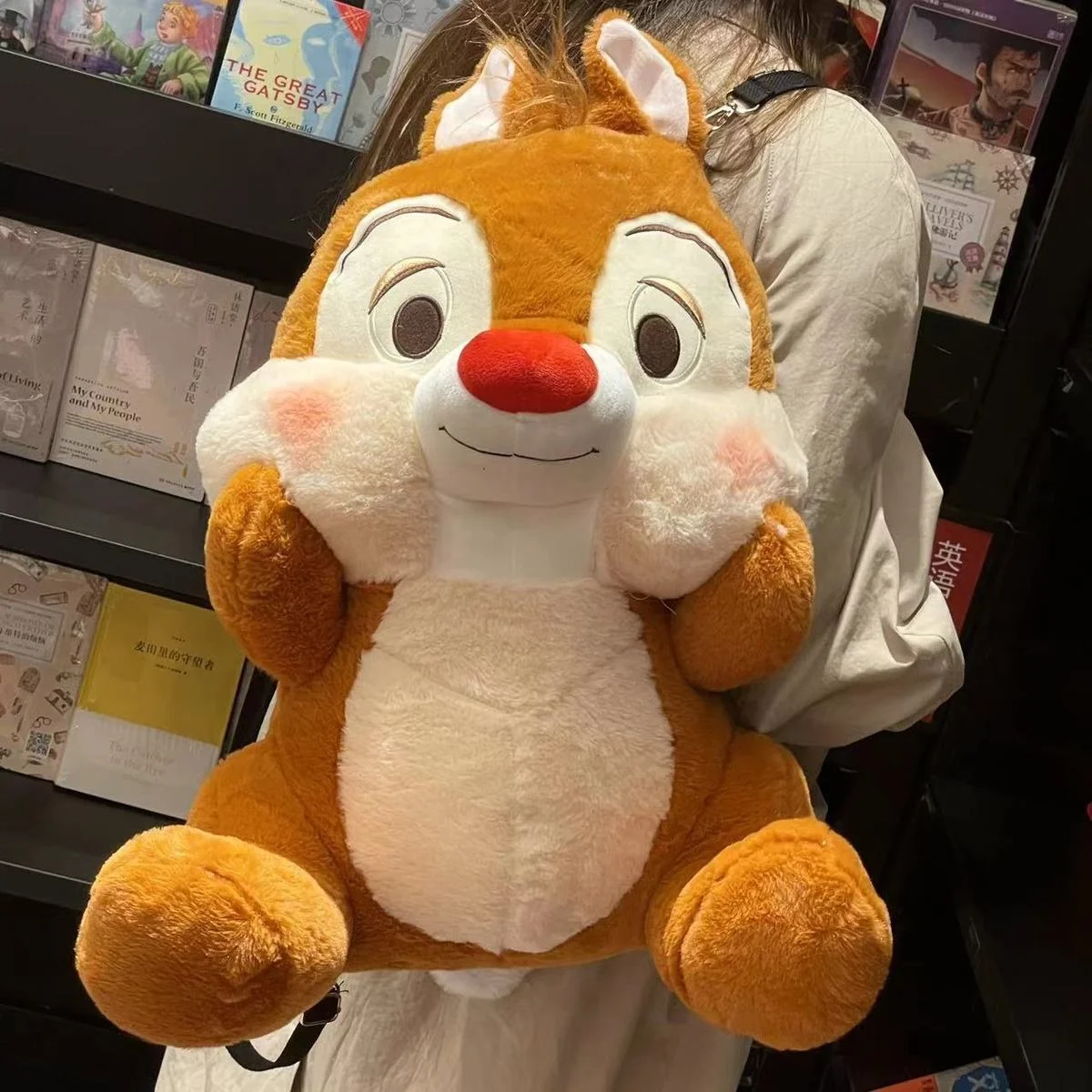 Disney Chip And Dale Plush Backpack Anime Large Capacity Shoulder Bag 2 In 1 Blanket Chipmunk Soft Stuffed Cushion Children Gift