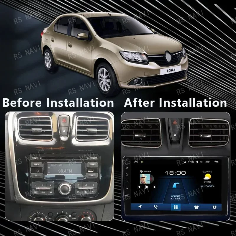 Android 14 Carplay Car Radio For Renault Logan 2 Sandero 2 2012 2013 - 2019 Navigation GPS Multimedia Player wifi+4G BT DSP 2DIN