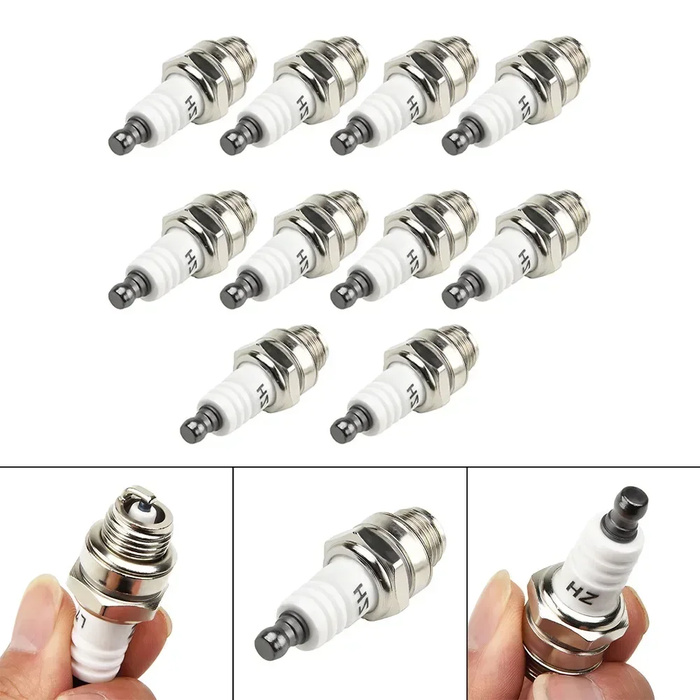 10Pcs Spark Plug For L7T BM6A BPMR7A RCJ6Y/RCJ7Y WSR5F For Trimmers Blower Chainsaw Brushcutter Gas Scooters Pocket Bikes ATV