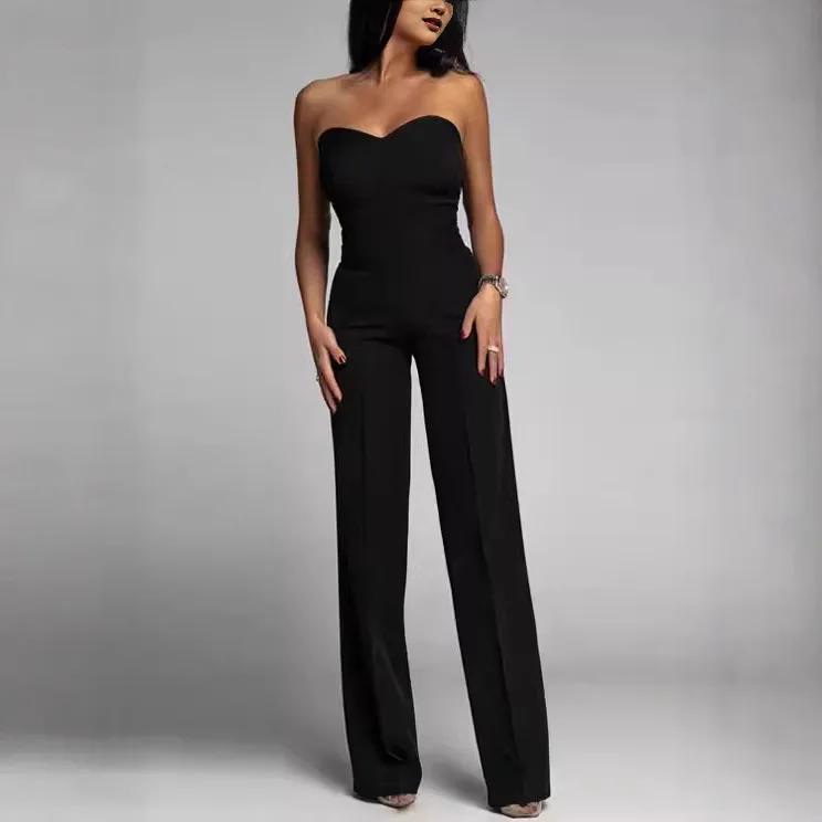 

Сексуальный облегающий комбинезон на бретельках с прямыми штанинами, весна-лето, Новое поступление, женский модный повседневный ансамбль, костюм из двух предметов