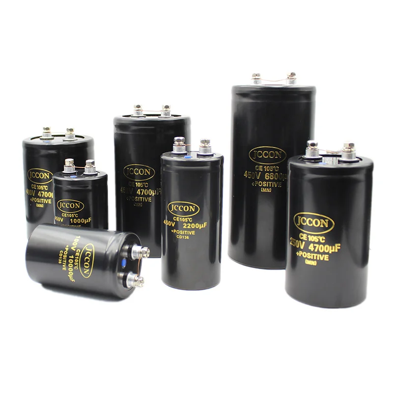 JCCON 63V22000UF MFD Aluminum Bolt screw Audio Filtering Electrolytic Capacitor 105 ℃ 50x80mm CD136 Inverter Elevator Capacitor