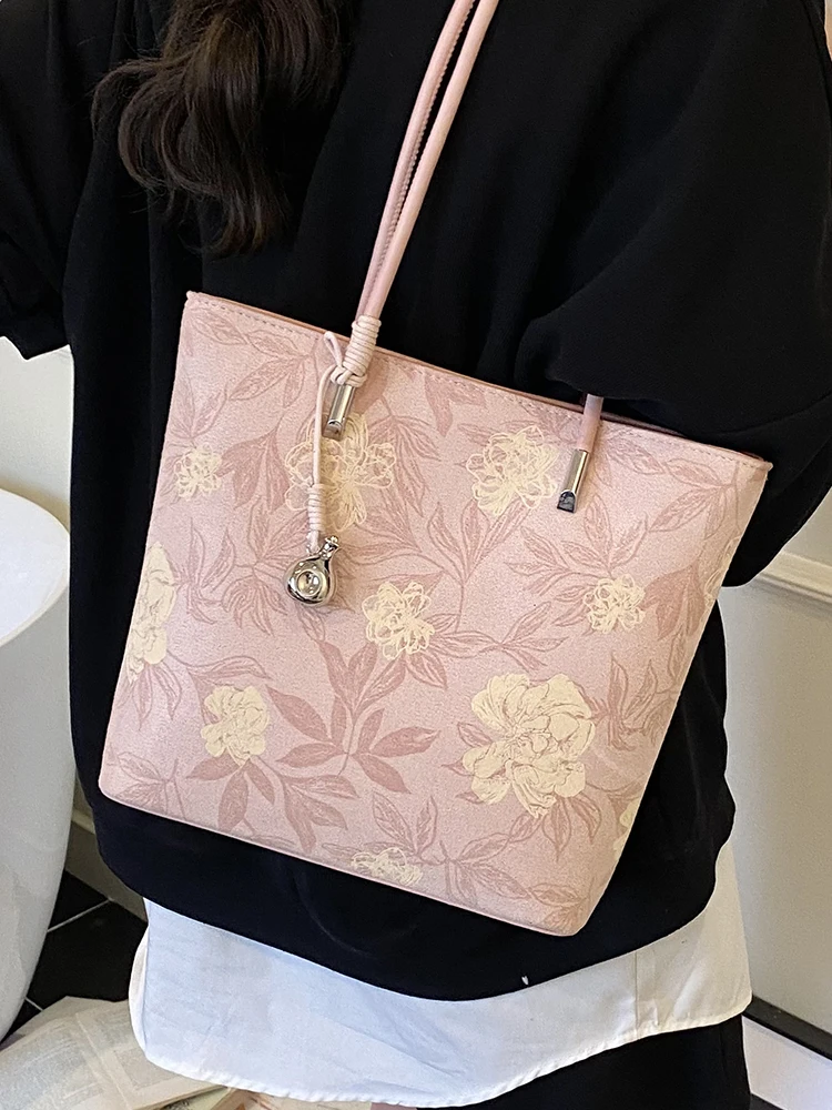

New Chinese Sle Large Capaci Tote Bag Faionable Commuter oulder Bag Artistic National Trend Suitable for Work And Dai...
