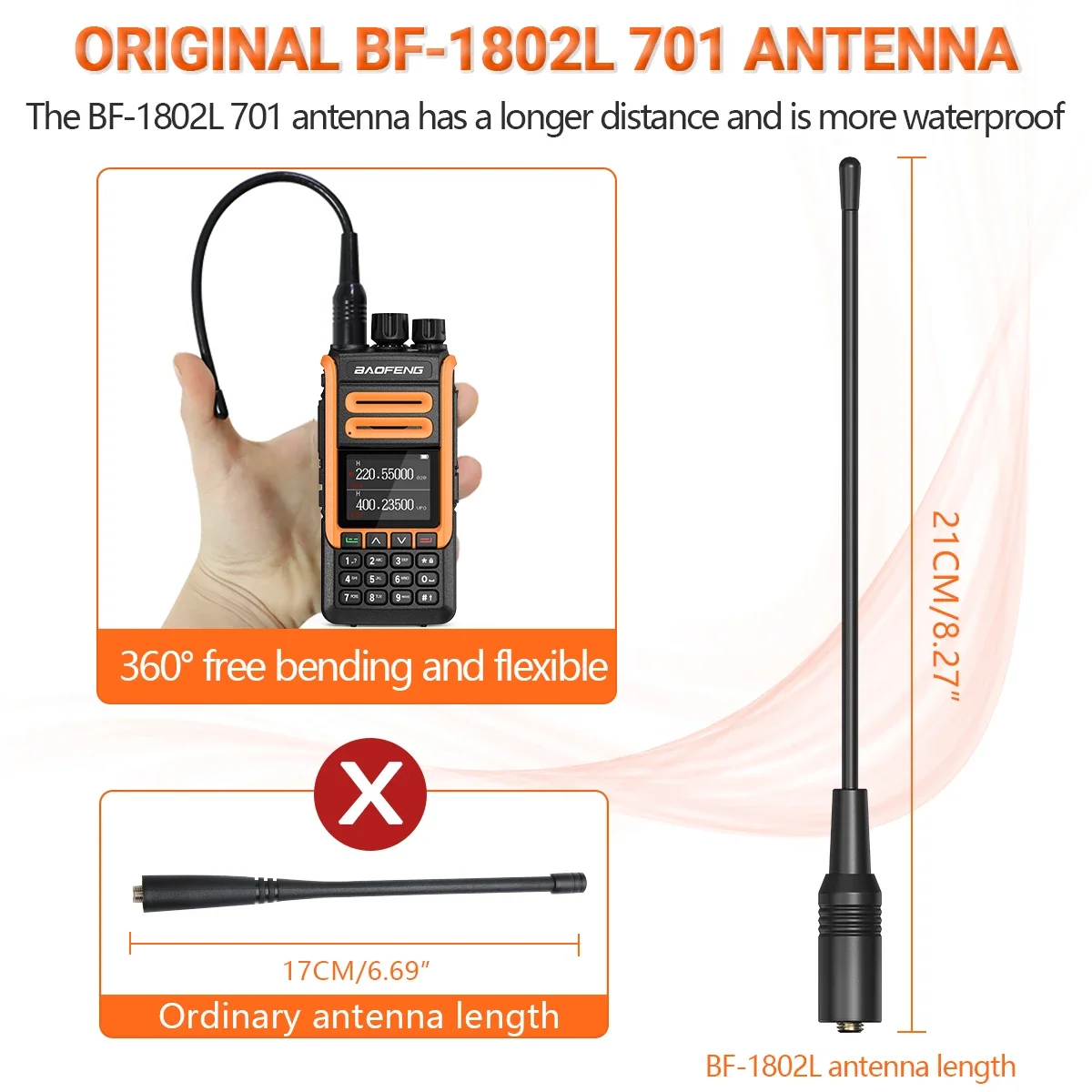 BAOFENG-uzun menzilli Walkie TalkieTri Band, kablosuz kopya frekansı, NOAA hava kanalı, Ham İki yönlü radyo, BF-1802L, UV-5R, UV-