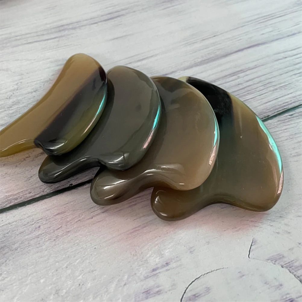 

Portable Horn Scraping Board Guasha Tool Face Neck Back Massage Travel Durable Buffalo Horn Body Relaxation Health Beauty