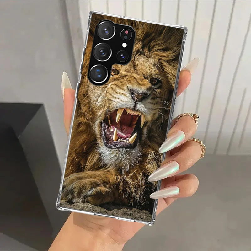 Lion Alpha Male Cub King Phone Case for Samsung Galaxy S25 S24 S23 Ultra S22 S21 Plus S20 FE S10 + S10E S25U Soft Print Shell S2