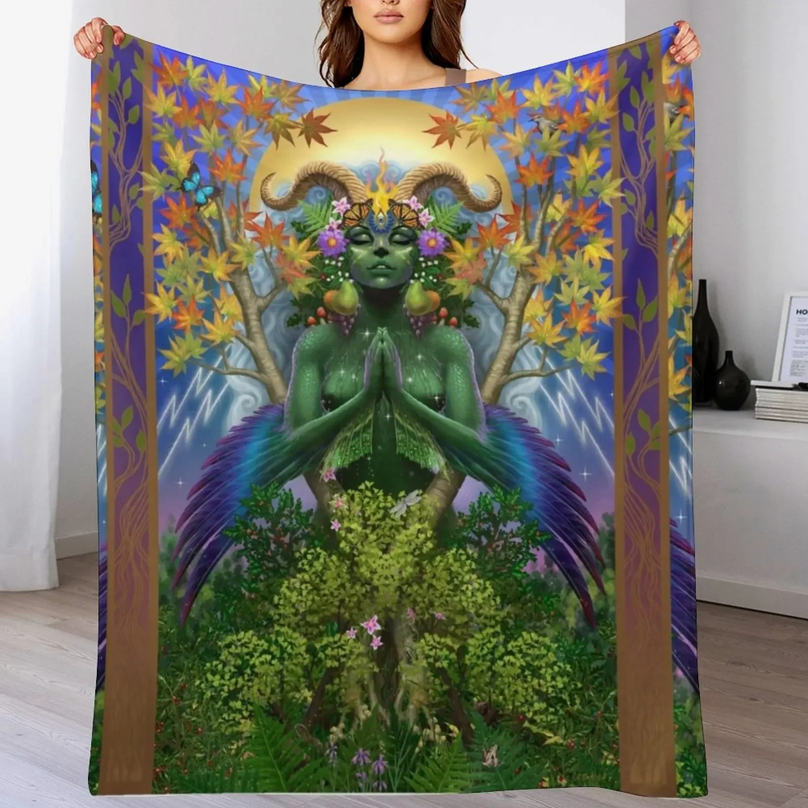 

Holy Gaia Throw Blanket Beautifuls Blankets For Bed Bed covers Decorative Beds Blankets