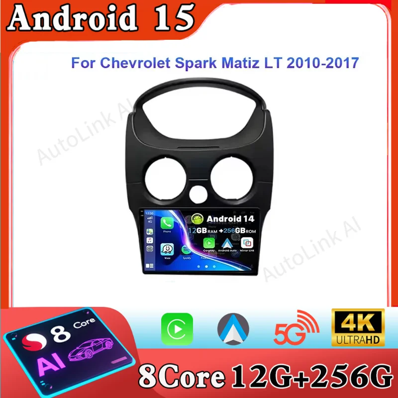 MAMSM Car Radio For Chevrolet Spark Matiz LT 2010-2017 Android 16 Multimedia Video Player GPS Carplay Auto Head Unit Navigation