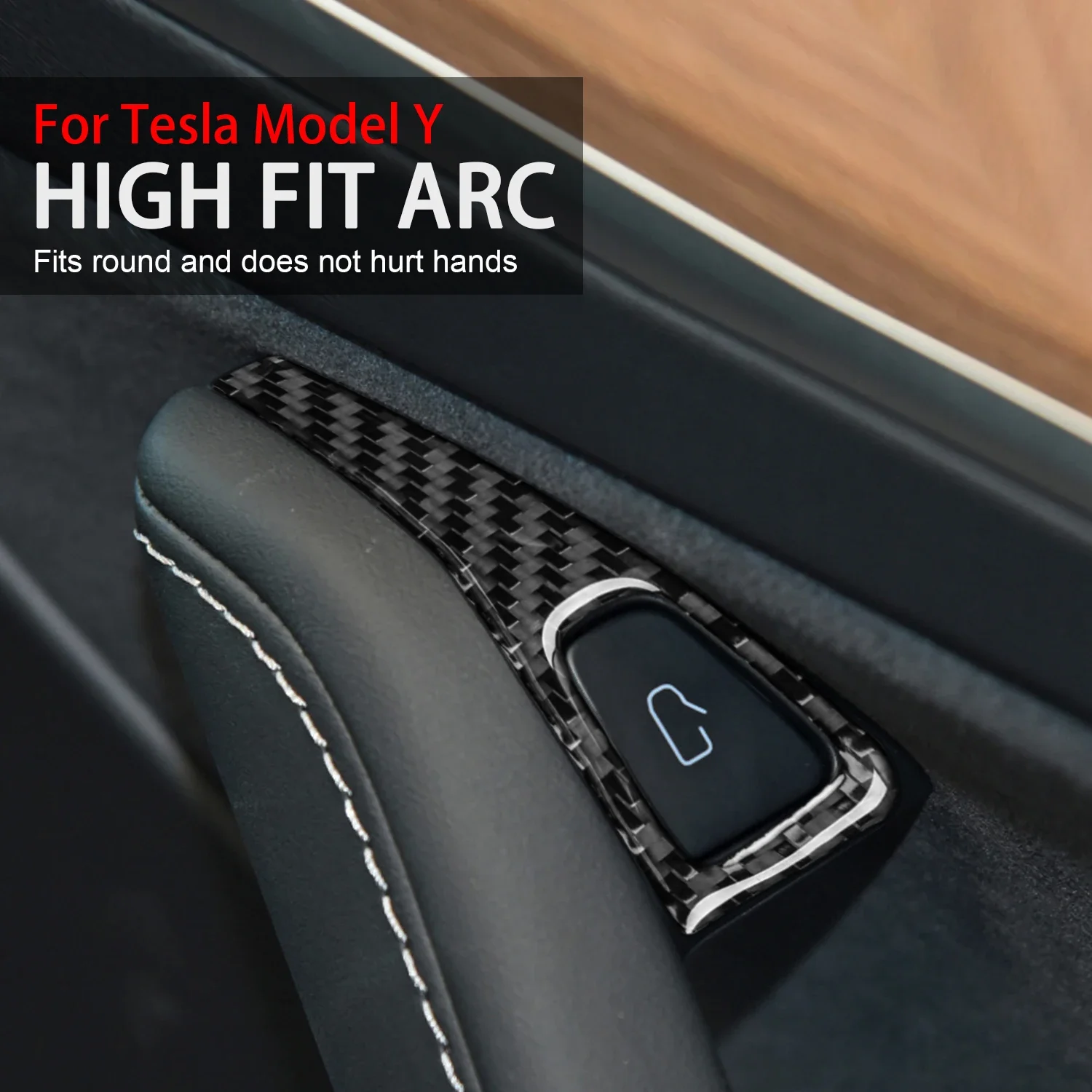 

For Tesla Model Y Model 3 2017-2022 Carbon Fiber Auto Door Switch Control Panel Trim Cover Sticker For Tesla Modèle 3 Accessoire