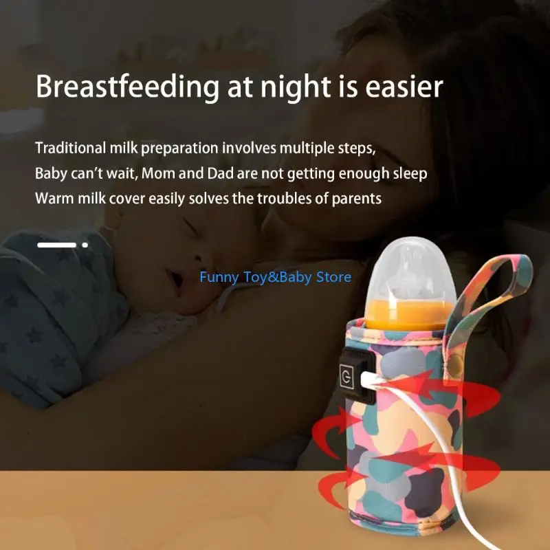 USB Heated Veiling Insulated Bottle Bag For Travel And Outdoor Use With Slide Ending Polyester Substance C90B