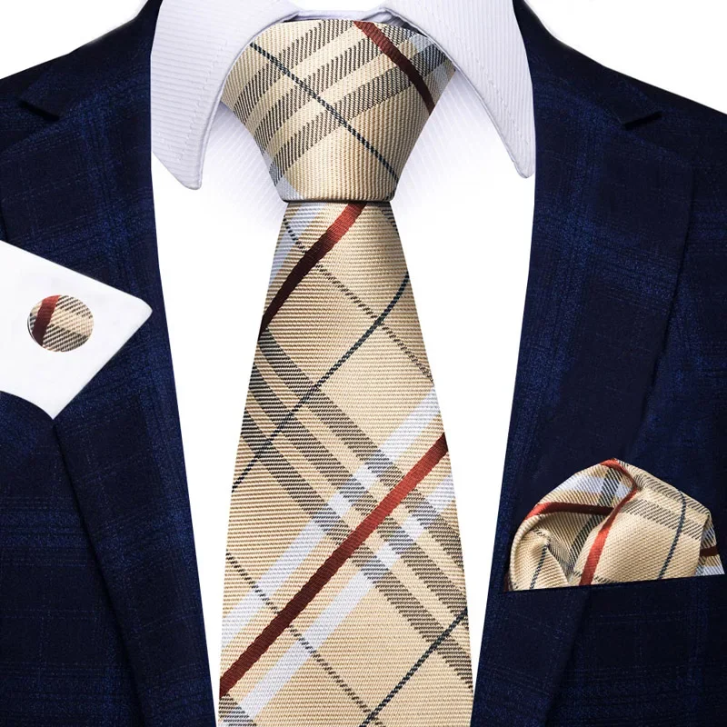 2024 Plaid/Striped Tie For Men Necktie Tartan Woven TR Material