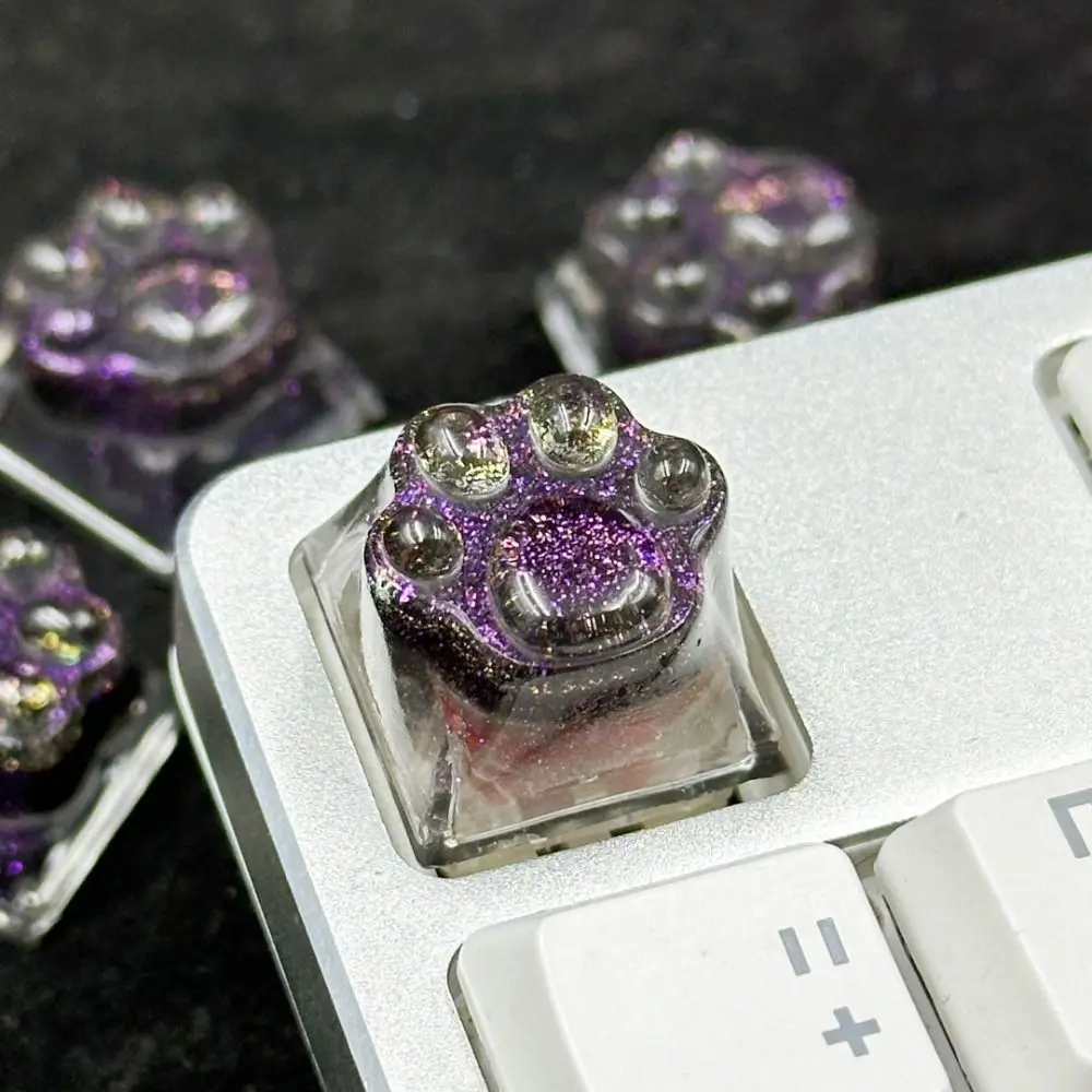 Transparent Cat Claw Keycaps Girly Romantic Cat Claw Keyboard Cap Handmade DIY Mechanical Keyboard Keycap Decoration