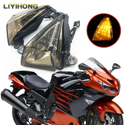 Motorcycle Front LED Turn Signals Light Indicator Lamp Flashing Bulb Accessories For KAWASAKI ZX14R ZZR 1400 CONCOURS 14 06-22