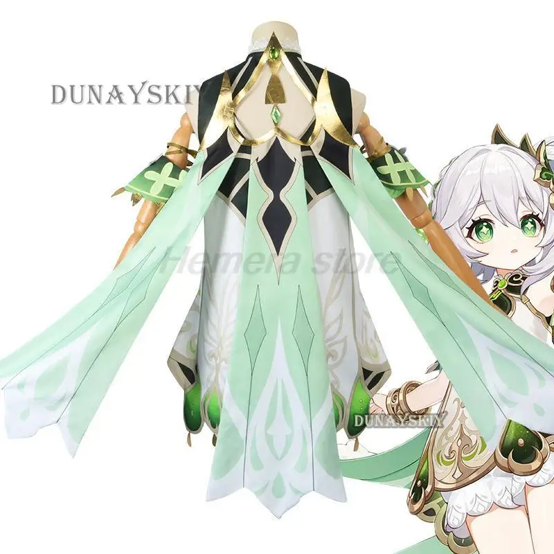 Nahida Cosplay Genshin Impact Costume Lesser Lord Kusanali Full Set Dress Ears Wig Nahida outfits for Comic Con