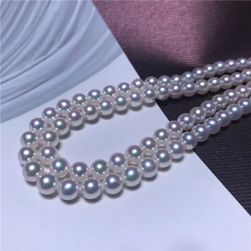 

Beautiful AAAA+ 8-9mm natural south sea White pearl necklace 35inch Exquisite jewelry and beautiful gifts