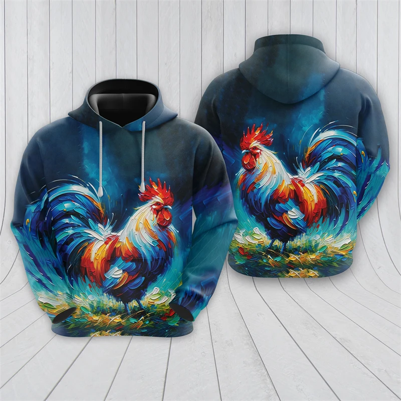 

Cartoon Funny Chicken Graphic Sweatshirts Casual Women Hoody Harajuku Fashion Rooster Hoodies For Men Clothes Cute Boy Pullovers