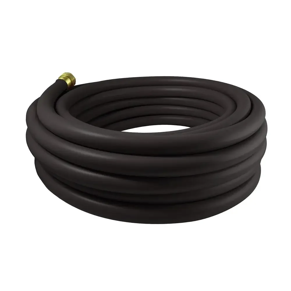 50ft Premium Black Rubber Garden Hose Ideal Hot & Cold Water Lightweight & Crush-Proof Max Flexibility & High Burst Strength