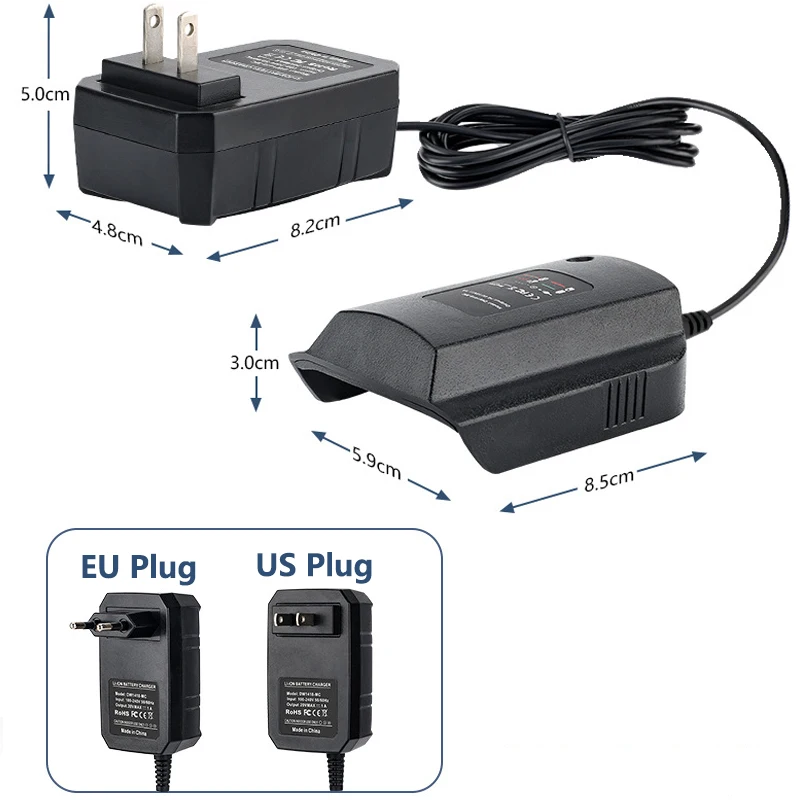 

Adapter 12V Power Charger 110V-220V AD/DC for Dewalt 14.4V 18V battery DCB105 DCB015 DCB105 DCB118 DCB101 US EU Plug