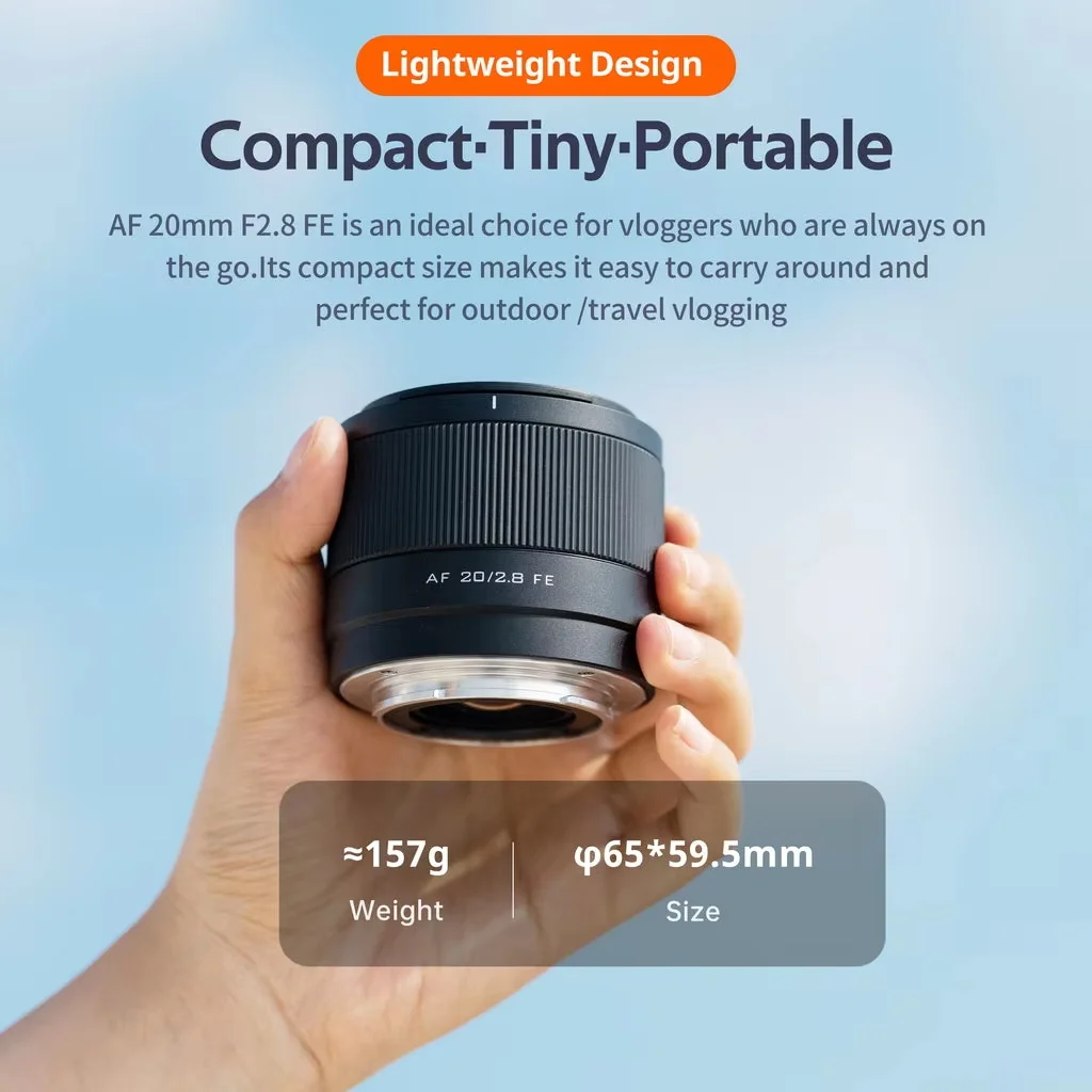 VILTROX 20mm F2.8 Full Frame Camera Lens Ultra Wide Angle Auto Focus Lens For Sony E Nikon Z Mount Camera