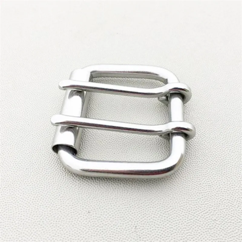 Stainless Steel Double Pin Buckle Solid Cowboy Belt Buckle With Roller DIY Metal Belt Buckle Fits 50MM 60MM 100MMStraps