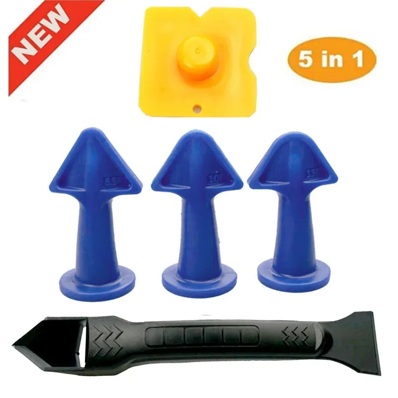 Hand Tool Set.5Pc Caulking Nozzle Applicator Finishing Tool.Spatula Plastic Glue Shovel Tile Brick Joints.Floor Silicone Remover