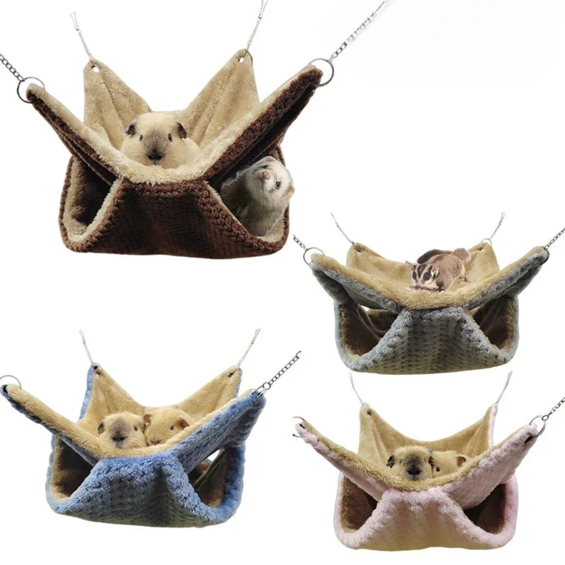 Winter Warm Cute Hanging Pet Hammock Hamster Ferret Rat Squirrel Cage Nest jaula para hamster Warm Beds House Toys 햄스터케이지