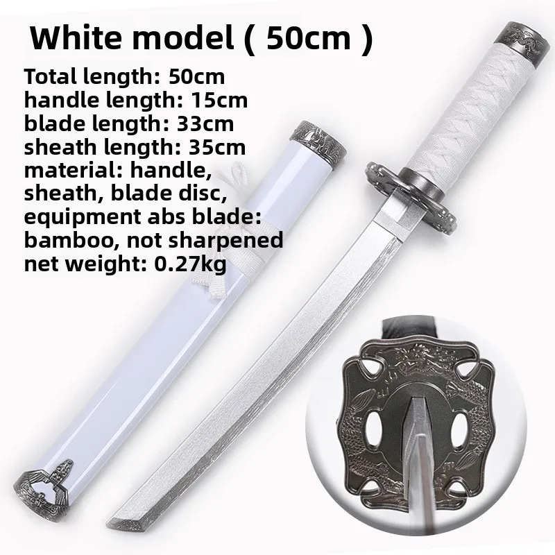 Espada samurái de 50cm/19,69 pulgadas, Katanas japonesas, modelo de Cosplay, accesorios de bambú con funda, práctica coleccionable, adornos de escritorio, manualidades