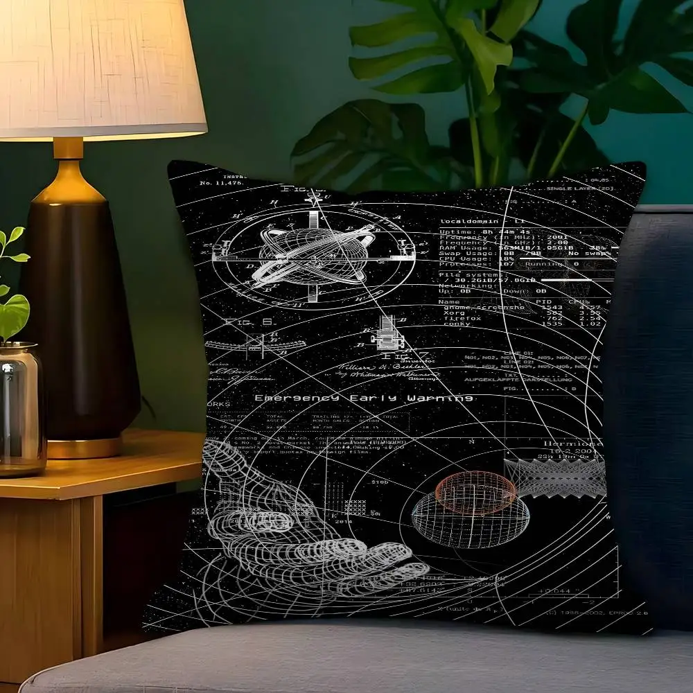 Vintage Space Astronomy Solar System Map Moon Pillow Cover Design Cushion Cover Decor Holiday Decorati