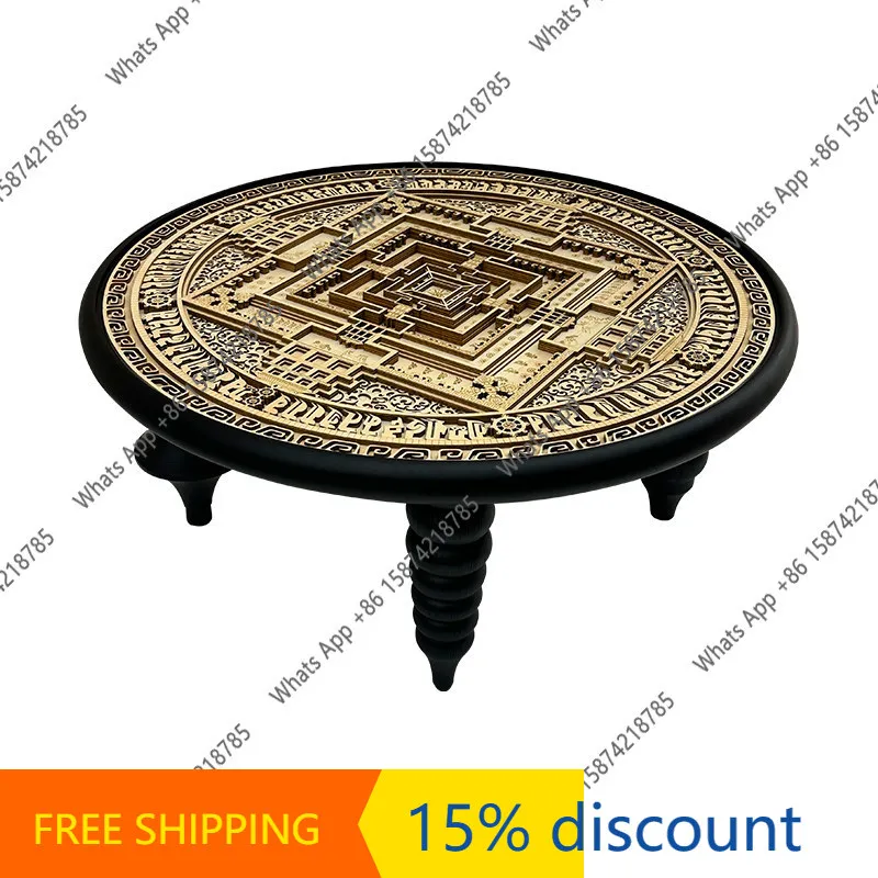

K French Minimalist Medieval Style Stacked Wood Round Living Room Home Coffee Table Side Table Designer