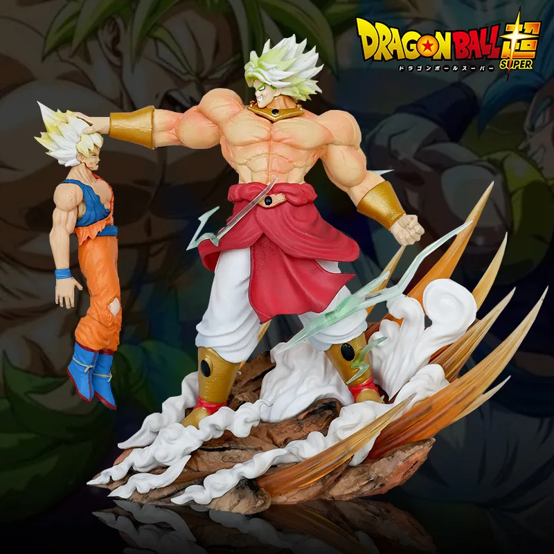 

20cm Anime Dragon Ball Broly Vs Son Goku Figurine Gk Pvc Action Figures Statue Collection Model Doll Decoration Toy For Gift