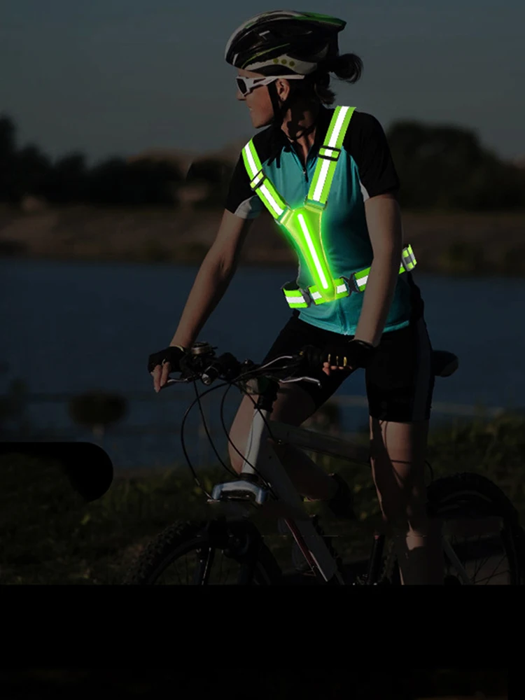 AliExpress NovaSphere LED Reflective Running Vest Adjustable Elastic Band Night Running Security Vest Rechargeable Flashing Cycling Vest for Adult Kid