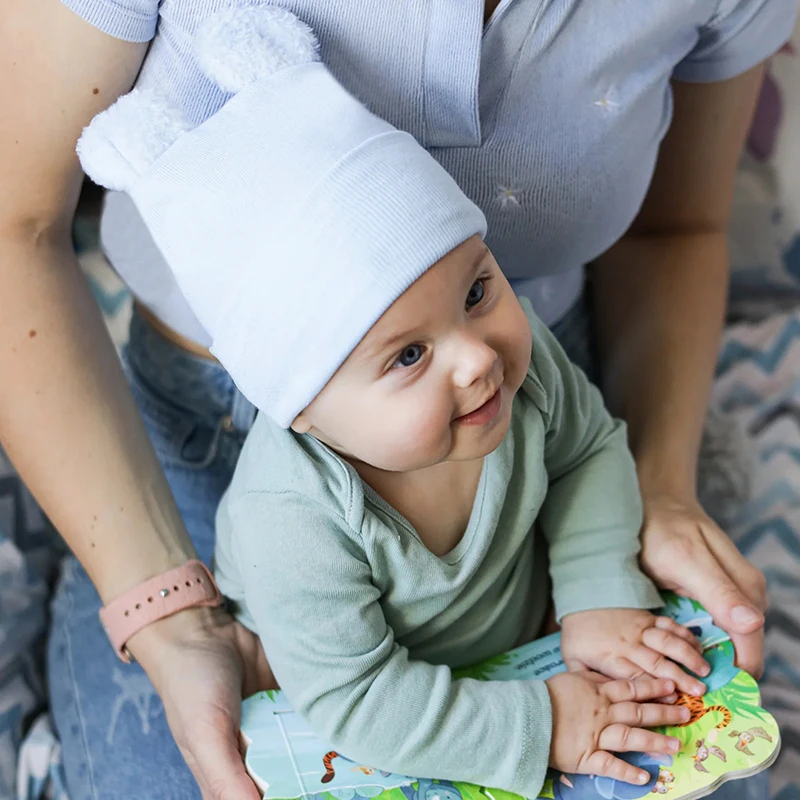 Newborn Baby Beanie Hat Cute Pompom Hairball Knitted Baby Warm Hats Infant Boys Girls Caps Bonnet Soft Hospital Hat Solid Color