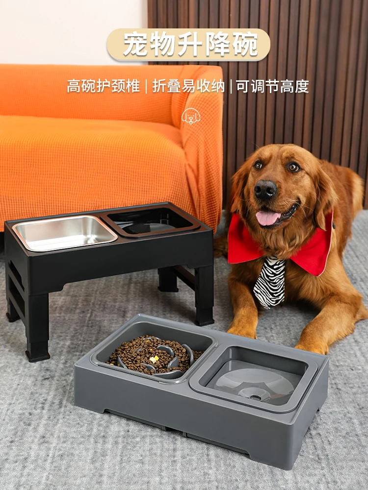 

The product can be customized.Dog basin dog bowl large dog pet dog slow food bowl rice bowl drinking water integrated