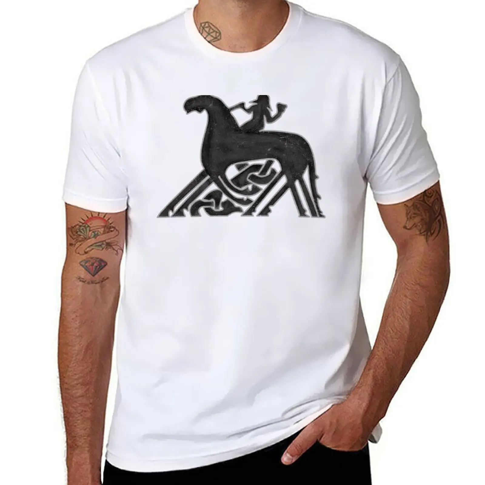 

Odin on Horse Sleipnir Norse Mythology Original Stone Engraving Grunge Texture HD High Quality T-Shirt