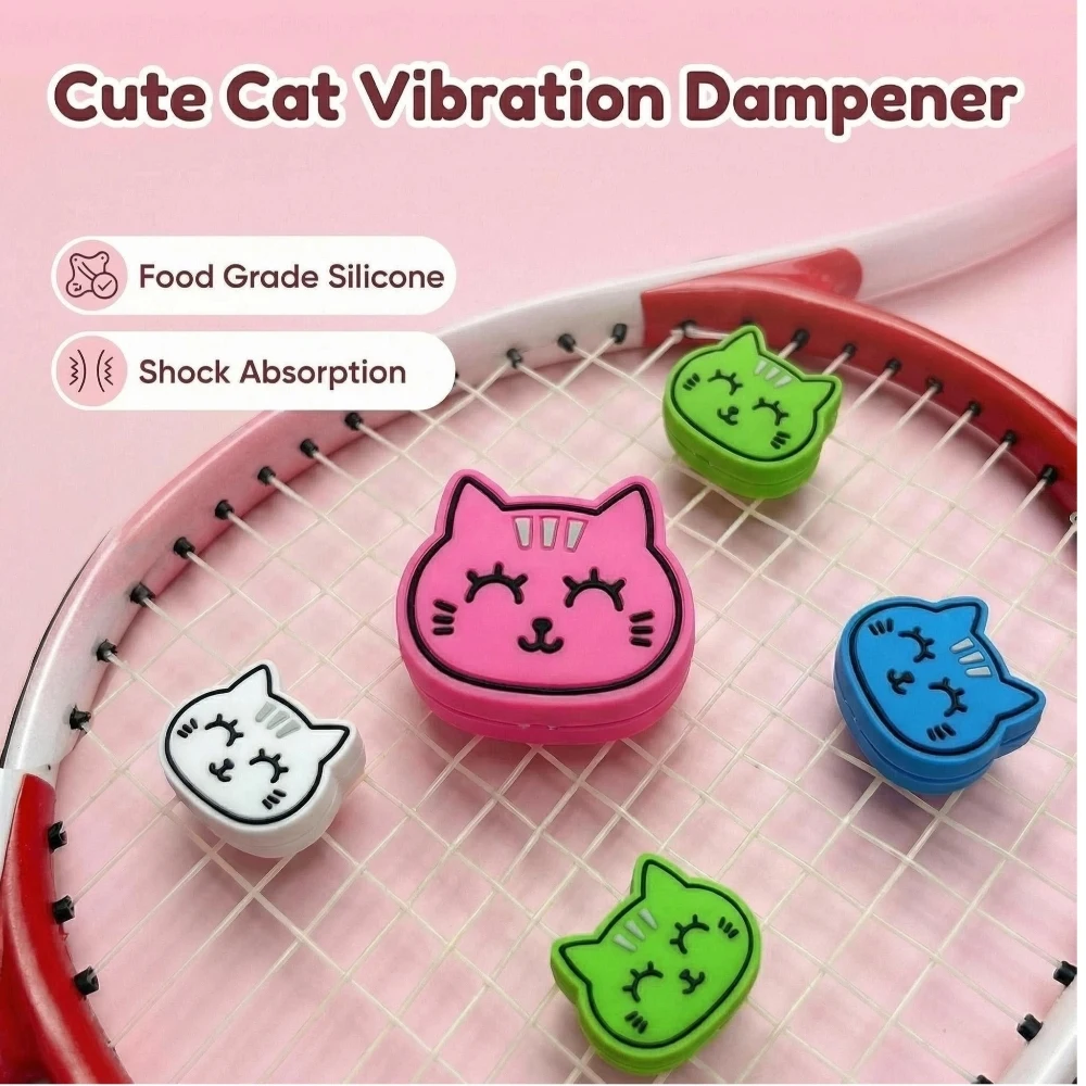 

Милый виброгаситель для теннисной ракетки в форме кошки, силиконовый амортизатор, аксессуар для тенниса