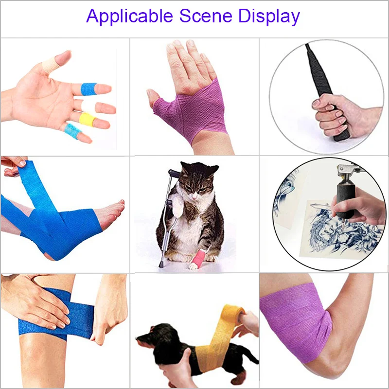 6/12/24/36/48pcs Tattoo Bandage Anti-slip Athletic Nonwoven Disposable Waterproof Self-adhesive Elastic Bandage