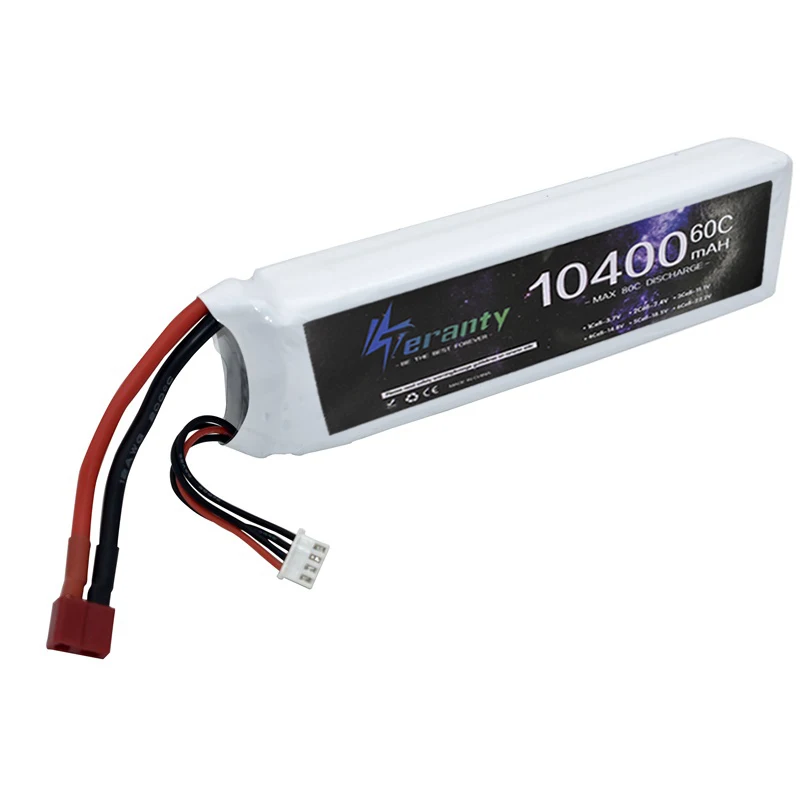 แบตเตอรี่ LiPo 10400MAh 11.1V 3S 60C สำหรับเฮลิคอปเตอร์ควบคุมรีโมตเครื่องบิน Quadcopter รถยนต์เครื่องบิน11.1V 3S T 2P XT60 XT90ปลั๊ก