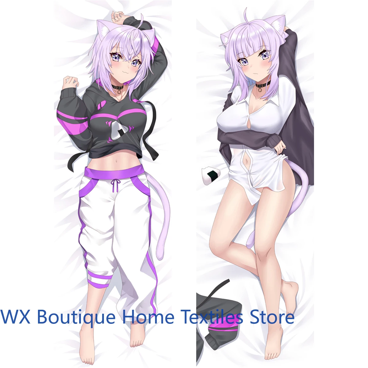 

Аниме девушка Vtuber Nekomata Okayu Waifu Dakimakura животное кошка наволочка для взрослых обнимающая наволочка для тела
