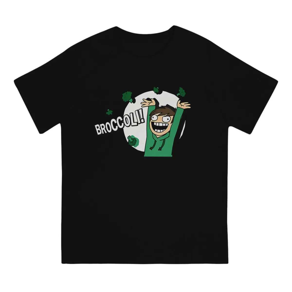 Men's T-Shirts Eddsworld Broccoli Crazy Pure Cotton Tee Shirt Short Sleeve Eddsworld T Shirts Crewneck Tops Unique