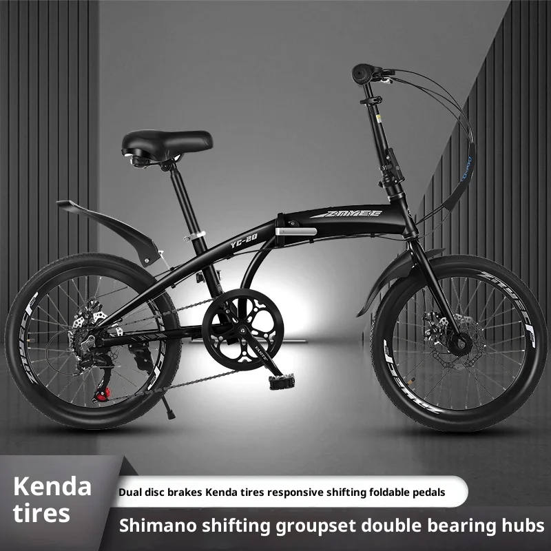 Aluminium vouwfiets 20-speed schijfremmen Lichtgewicht draagbaar forens Voorgemonteerd Compact Volwassen Mannen Vrouwen Studenten Weg