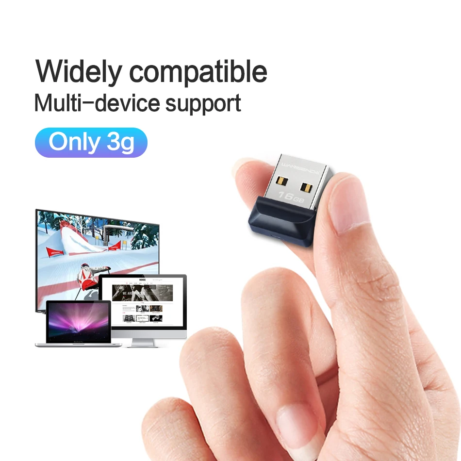 WANSENDA-unidad Flash Super Mini USB 2,0, Pendrive resistente al agua de 64GB, 8GB, 16GB, 32GB