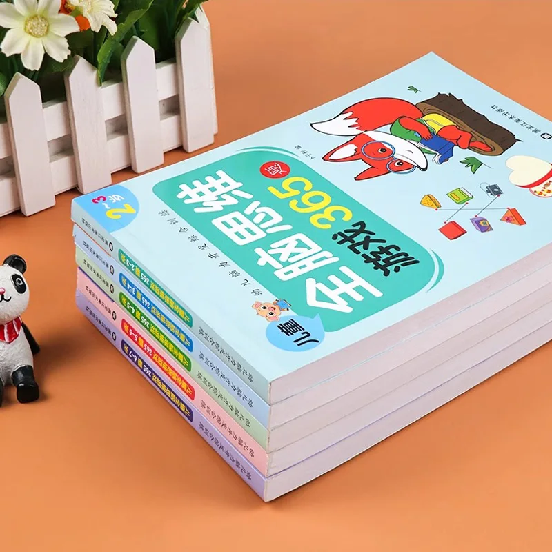 2-7 Years Mathematical Book Animals Drawing Painting Pen Control Training Kids Brain Early Education Book for Kids 365 Questions