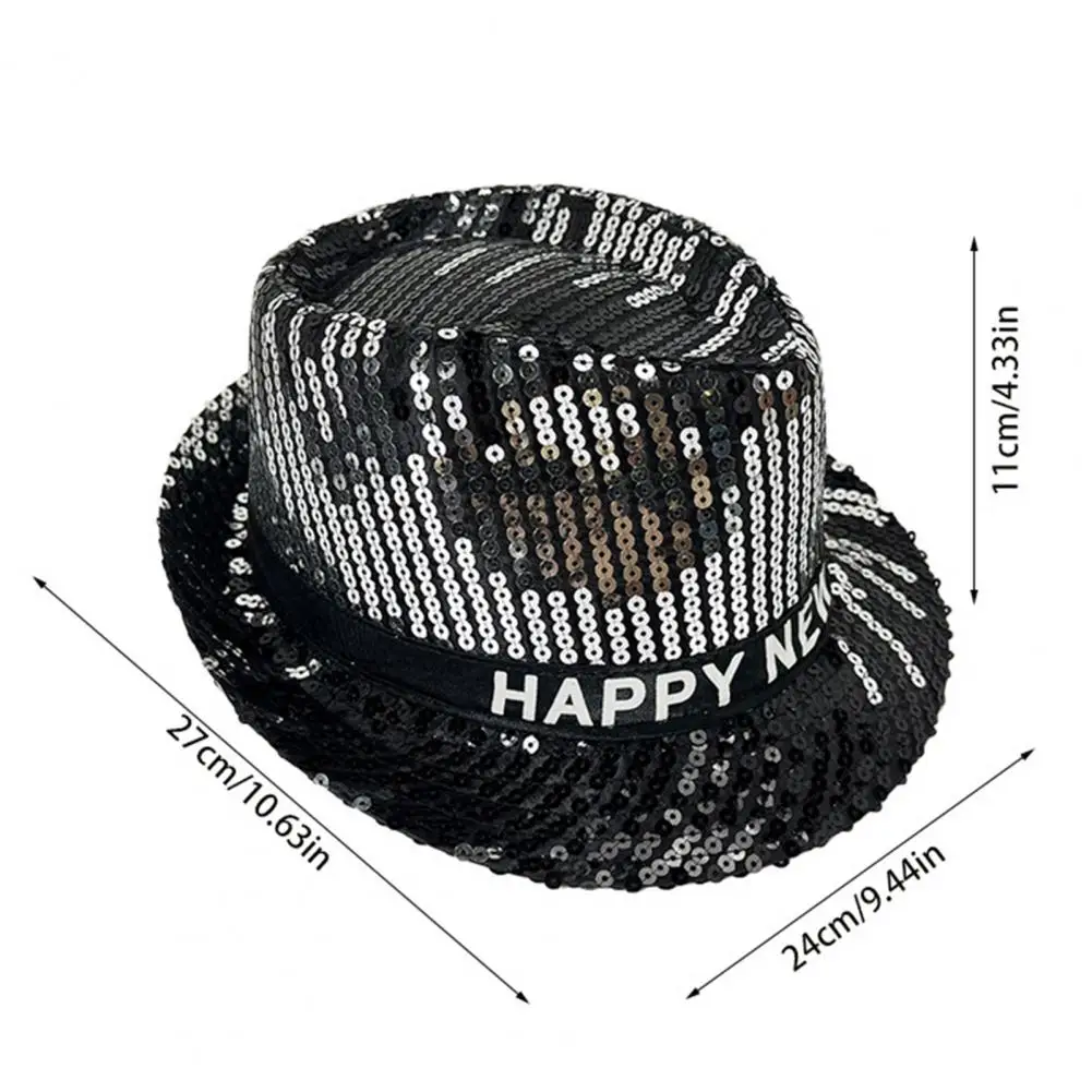 1pcs Jazz Hat Glitter SequinsRole Play Prop Performance Costume Women Men Shiny Beading Hats Dance Show Party Hip Hop Holidays