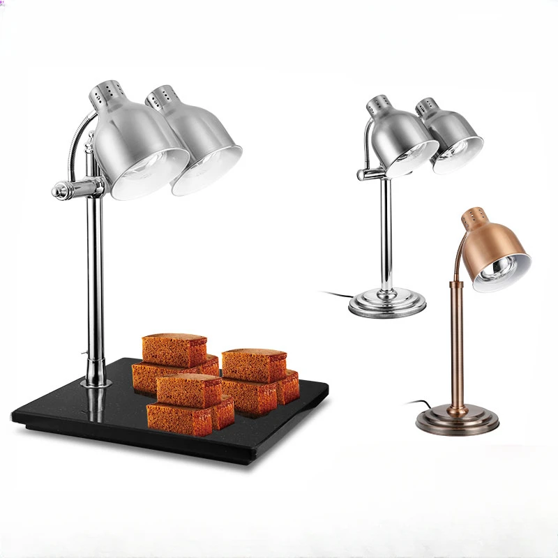 Double-headed marble buffet food insulation lamp pizza barbecue heating lamp heating desk lamp