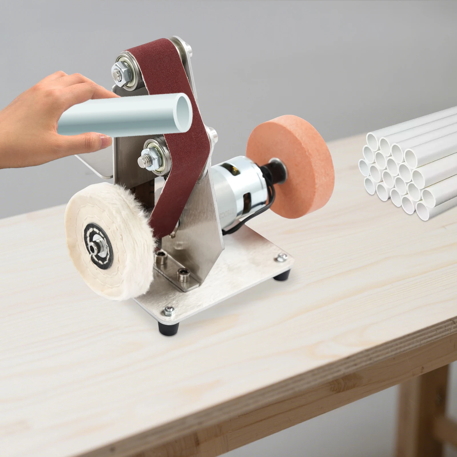 

Маленький мини-электрический шлифовальный станок, 7-скоростной настольный шлифовальный станок с регулируемым углом для DIY деревообработки и шлифования металла