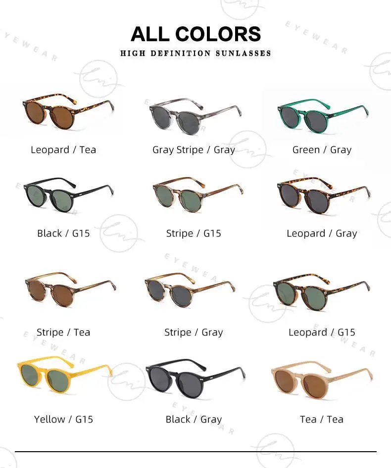 LM Klassische Runde Polarisierte Sonnenbrille Frauen Männer Tee Objektiv Outdoor Driving Shades Vintage Sonnenbrille Unisex UV400 Gafas De Sol – Detail 9