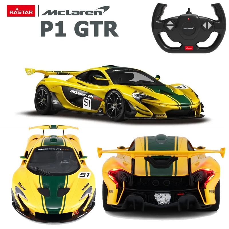 RASTAR Mclaren P1 GTR RC Car Model 1:14 RC Cars LED Lights Rubber Wheels Vehicle Toys For Children Adults