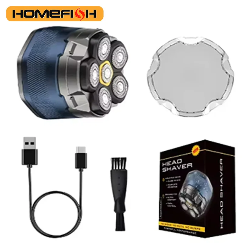 HOMEFISH Electric Head Shaver for Bald Men 6D Magnetic Razor Hair Trimmer LED Waterproof Face Hair Cutting